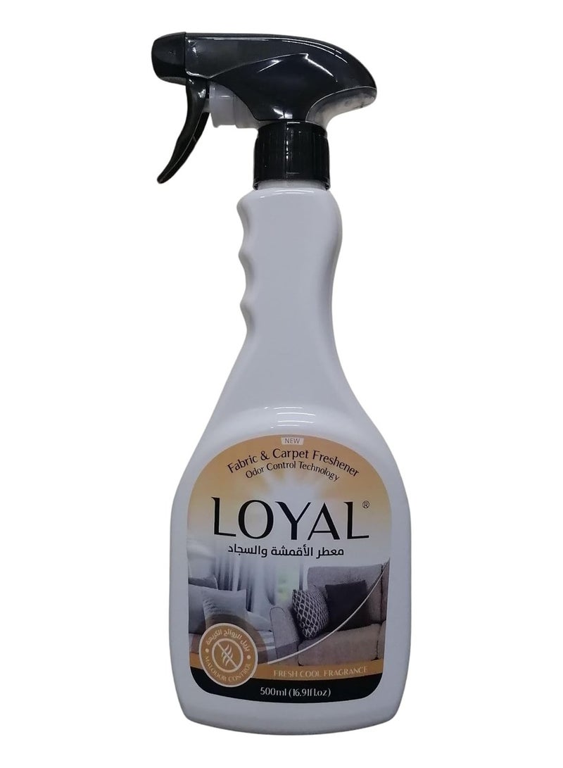 LOYAL Fabric and Carpet Refresher, Anti- bacterial Air Freshener, Odor Eliminator, Fresh Cool Fragrance, 500 ml - Image 1