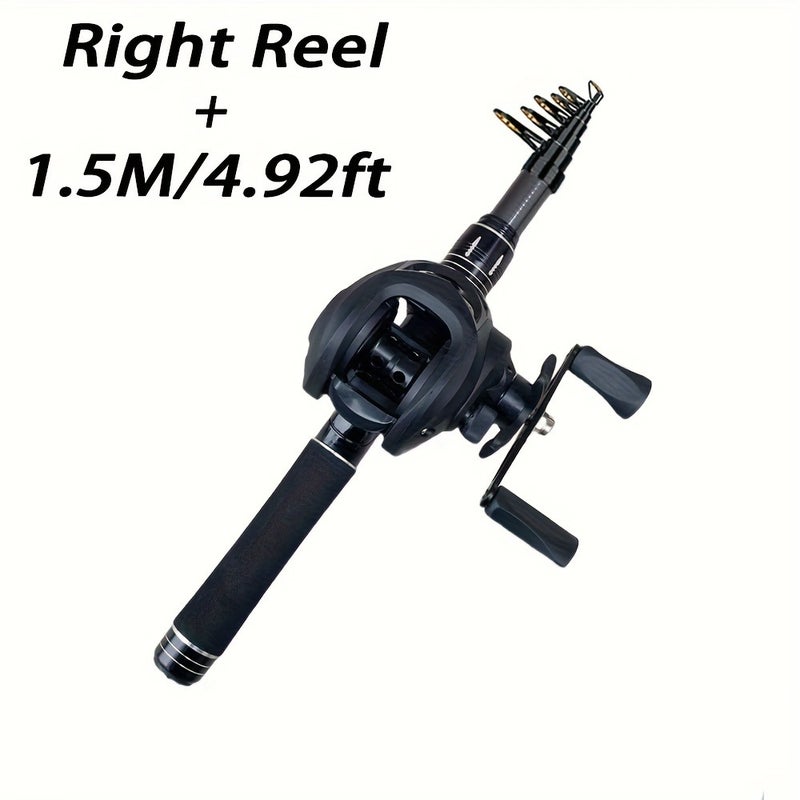 1.5/1.8/2.1/2.4M Ultra-Durable Telescopic Fishing Rod Set - High-Speed Spinning Reel Combo for Mobile Sea Fishing