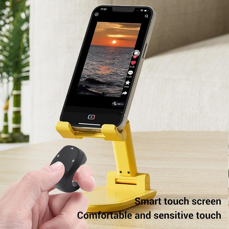 Bluetooth Page Turner Remote, Touchscreen Scroller with Seamless Paging for iOS, Wireless Camera Shutter for Phone Tablet, Electronic Book Flipping (Black) - Image 3