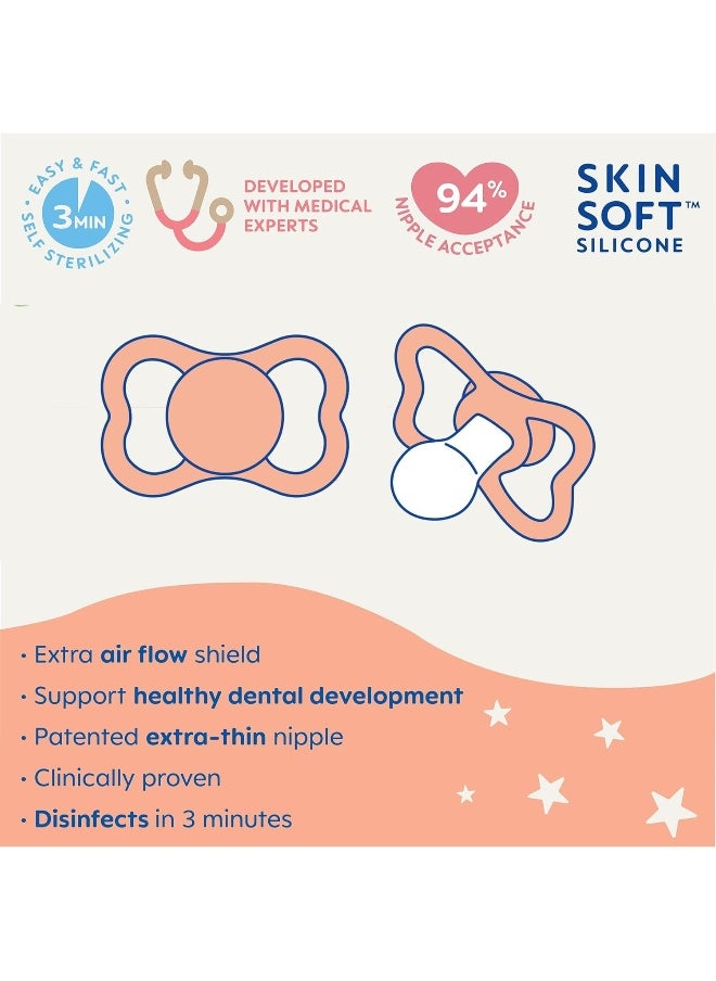 MAM MAM Supreme Night Baby Pacifier, for Sensitive Skin, Patented, 2 Pack, 16+ Months, Girl  - Image 2