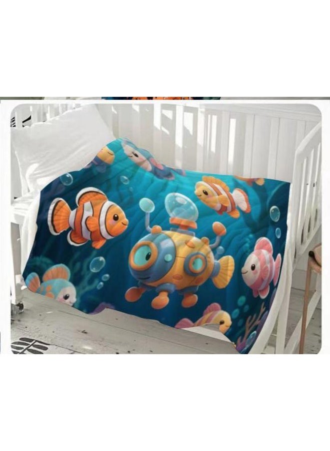 general Baby and children's cartoon flannel thin blanket (warm and comfortable, suitable for sleep, game use) 70cm*100cm - Image 1