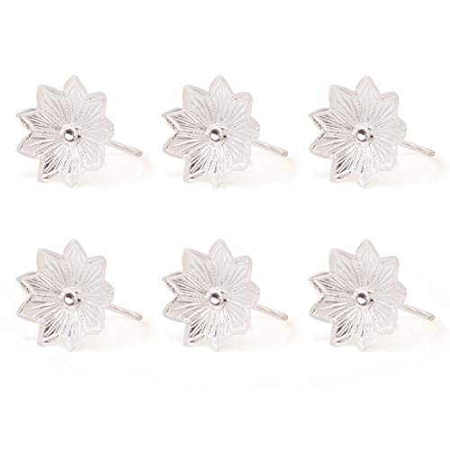 Osasbazaar Pure Silver Lotus Flowers for Puja, Workplace and Gifting, Temple at Home- 97%-99% Pure BIS Hallmarked, Silver (Set of 6) - Image 1