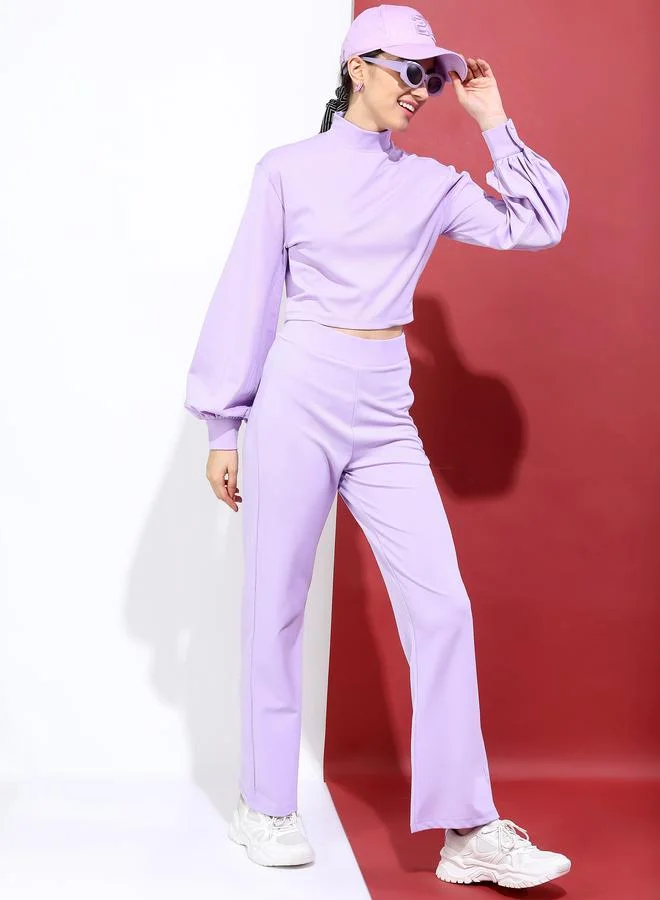 Tokyo Talkies High Neck Crop Top & Trousers Co-Ords by Styli
