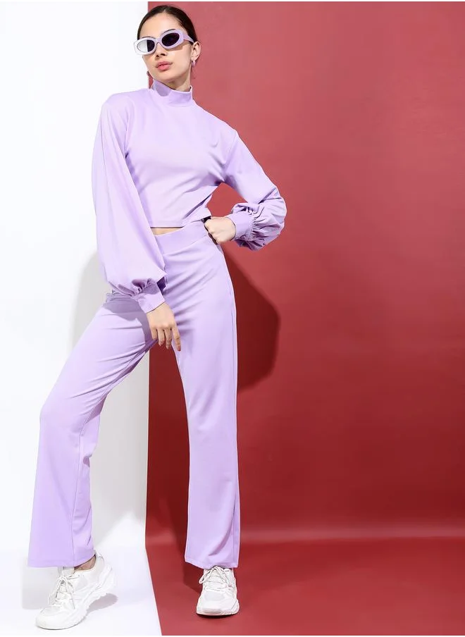 طوكيو توكيز High Neck Crop Top & Trousers Co-Ords by Styli