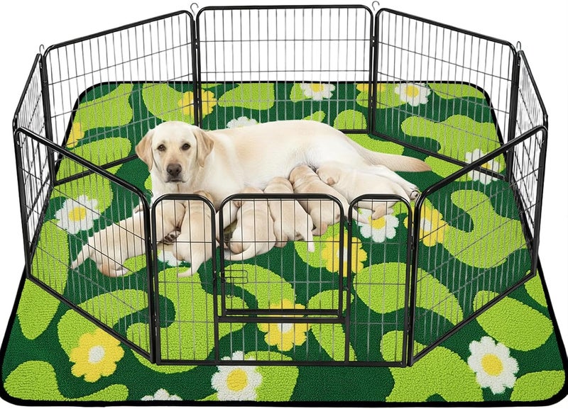 Qeils Reusable Puppy Pads for Small Dogs, Washable Pee Pads with Non-Slip , Absorbent Leakproof Mat for Crates, Playpens, Pet Beds & Whelping, Indoor Potty Training Grass Green, 48"x48", 1 Pack - Image 1