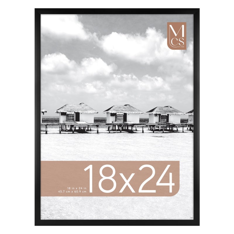 MCS Foundation 18x24 Poster Frame Traditional Black, Vertical & Horizontal Wall Hanging Large Picture Frame for Photos, Posters & Art Prints (1-Pack) - Image 1