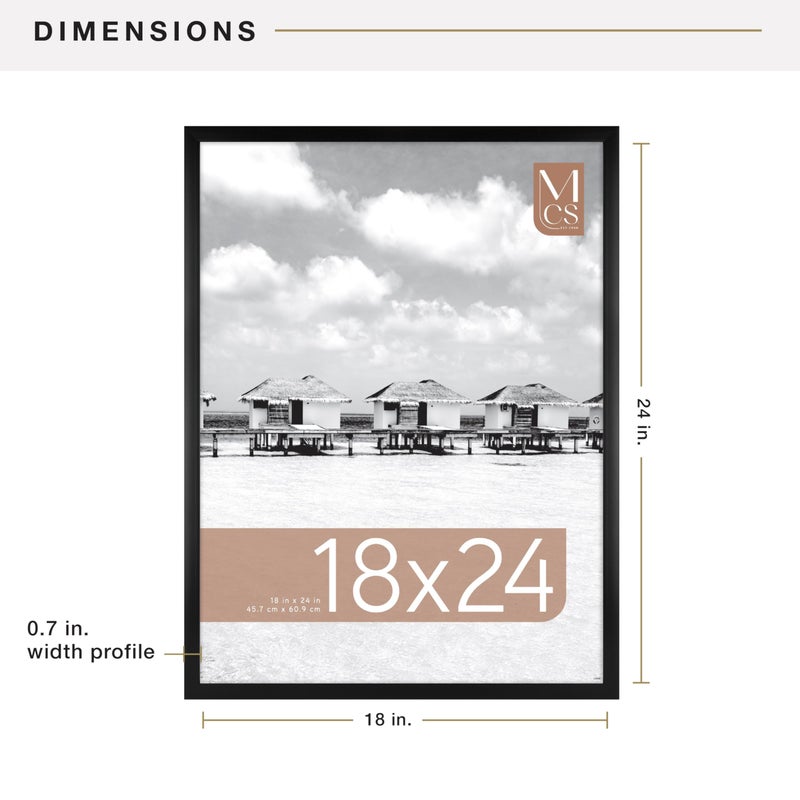 MCS Foundation 18x24 Poster Frame Traditional Black, Vertical & Horizontal Wall Hanging Large Picture Frame for Photos, Posters & Art Prints (1-Pack) - Image 5