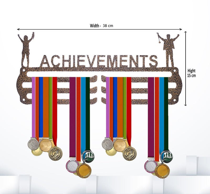 NAITIK CREATION Achievements Medal Hanger for Wall – Metal Wall Display - Holds Up to 65 Medals - Sports Medal Holder - Premium Antique Golden - Perfect for Kids and Athletes - Image 3