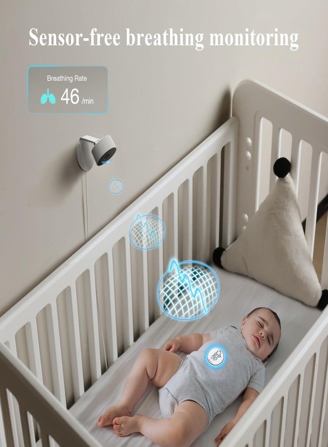 Sense-U AI Baby Camera Monitor with Sensor-Free Sleep Breathing Movement Detection, Smart Security Indoor Video Camera with Background Audio, Sound Detection, No Monthly Fee, for Peace of Mind - Image 3