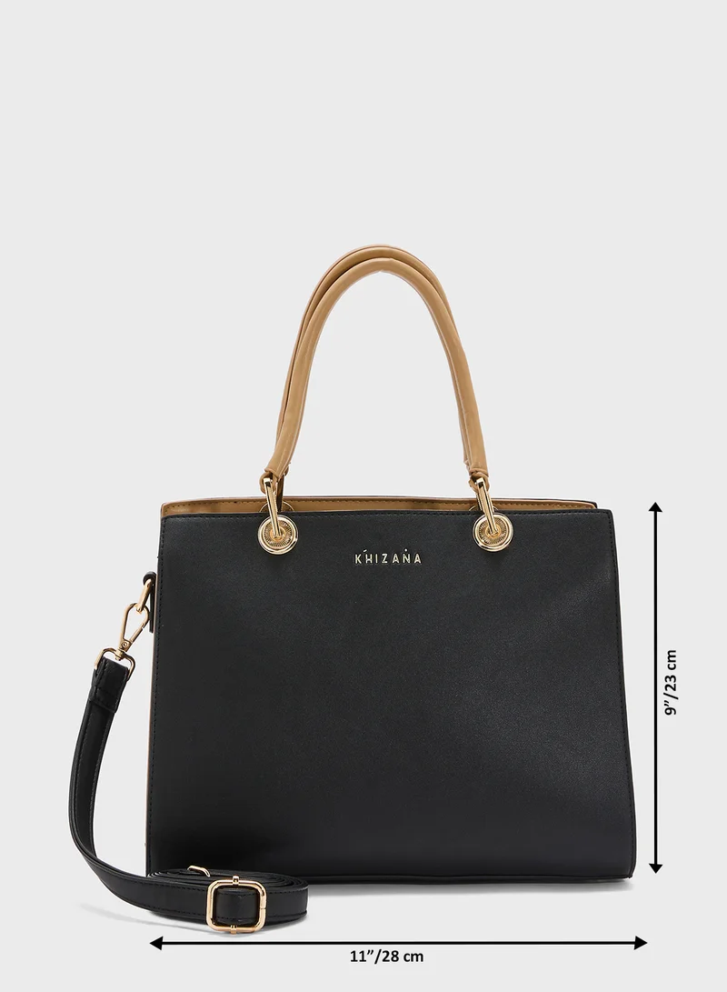 Khizana Contrast Handle Satchel Bag