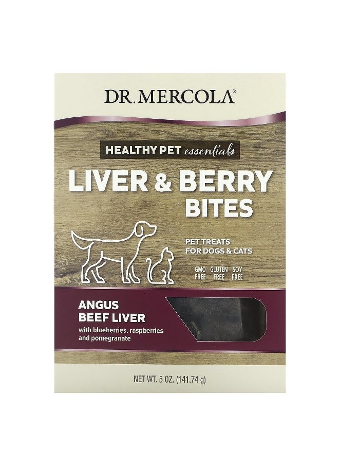 Dr. Mercola Dr. Mercola, Healthy Pet Essentials, Liver & Berry Bites, For Dogs & Cats, Angus Beef Liver, 5 oz (141.74 g)  - Image 1