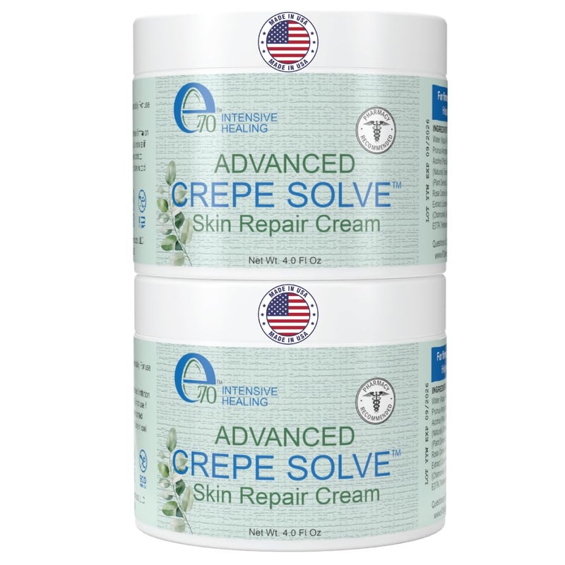 e70 Crepe Skin Erase Cream Set (2 Pk, 4 Fl Oz each) - with Natural Oils, Licorice Root & Chamomile Extract - Crepey Skin Tightening and Firming Body Cream, Made in USA - Image 1