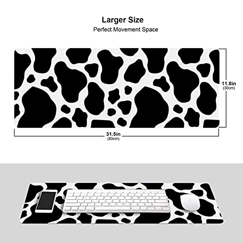 Echoserein Cow Print Skin Gaming Mouse Pad Large XL Long Extended Pads Big Mousepad Keyboard Mouse Mat Desk Pad Home Office Decor Accessories for Computer Pc Laptop - Image 2