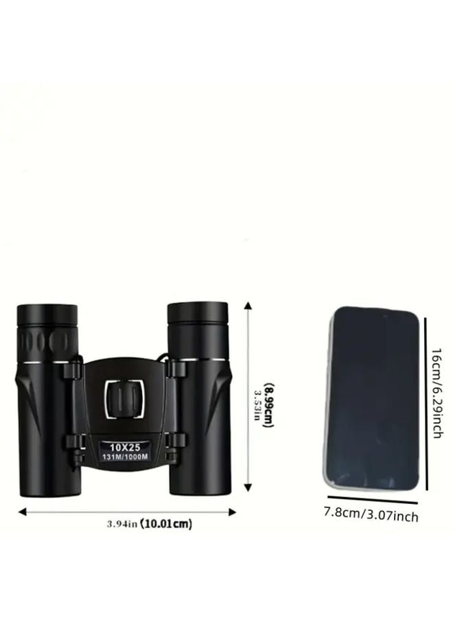 Black HD Binoculars 10x25 Compact Lightweight for Bird Watching Hiking Travel - Image 3
