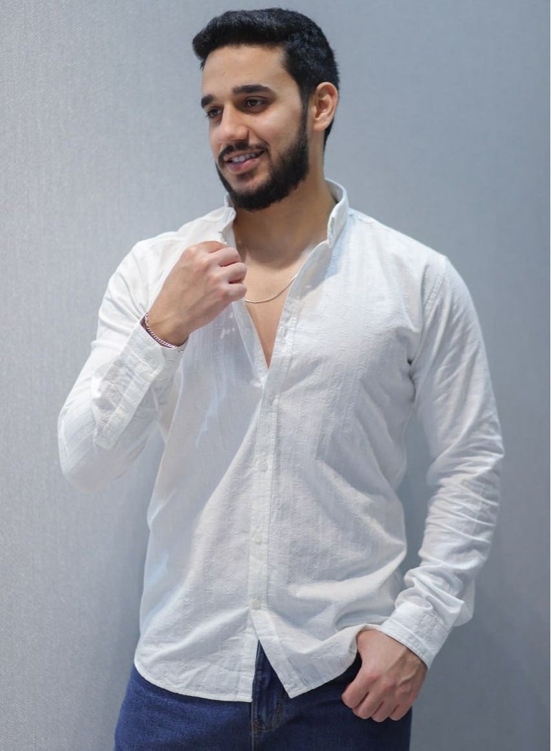 Levantino Patterned Men's Slim-Fit Casual Shirt - Image 1