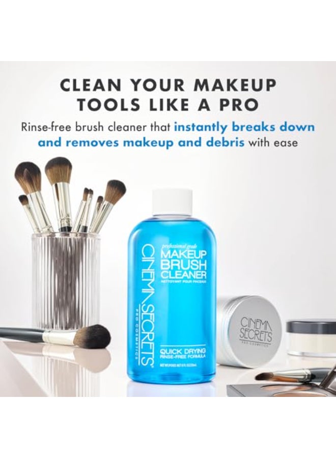 Cinema Secrets Original Blue Vanilla Makeup Brush Cleaner Solution Professional Cleanser for Makeup Brushes QuickDrying RinseFree Formula Removes Stubborn Waterproof Make Up 2 fl oz - Image 4