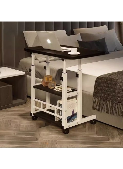 Portable Computer Desk, 60-90cm/24-35in Height Adjustable Laptop Table Small Standing Desk Rolling Computer Cart with Wheels for Home Office