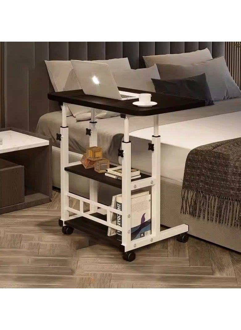Generic - Portable Computer Desk, 60-90cm/24-35in Height Adjustable Laptop Table Small Standing Desk Rolling Computer Cart with Wheels for Home Office - Image 1