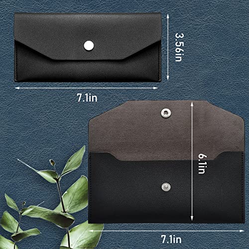 Woerma Budget Binder Cash Envelopes Wallet PU Leather Money Bag Reusable Budget Wallet Money Organizer for Cash Bank Card Deposit - Black - Image 3