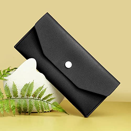 Woerma Budget Binder Cash Envelopes Wallet PU Leather Money Bag Reusable Budget Wallet Money Organizer for Cash Bank Card Deposit - Black - Image 2