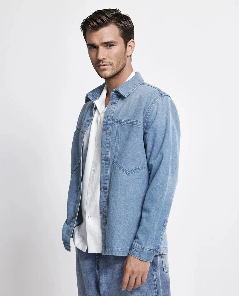 Rare Rabbit Men's Oversized Denim Jacket