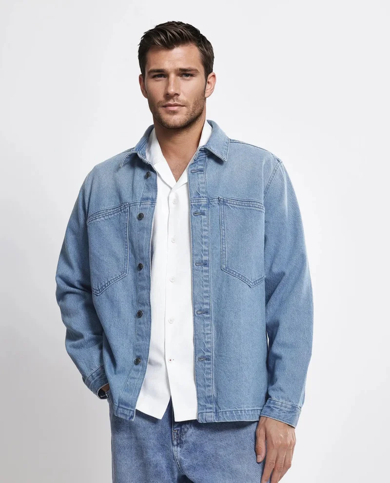 Rare Rabbit Men's Oversized Denim Jacket