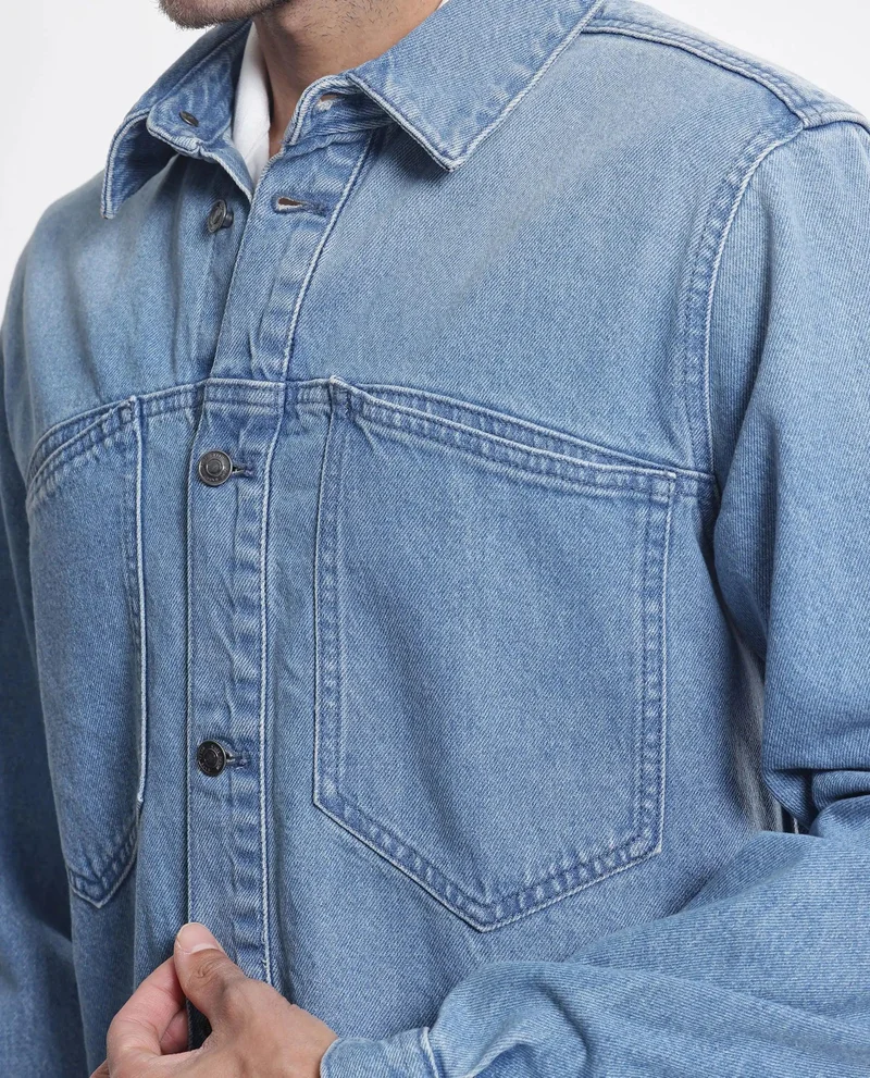 Rare Rabbit Men's Oversized Denim Jacket