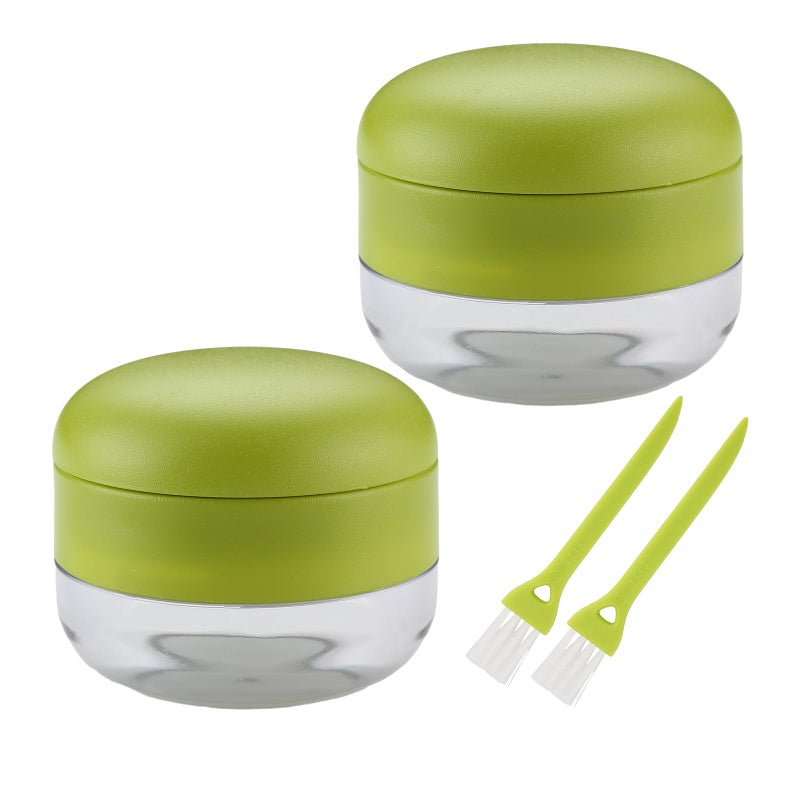 Stainless steel garlic pureer set Green (including 2 garlic presses, garlic cutters, grinders, storage containers and 2 cleaning brushes) - Image 1
