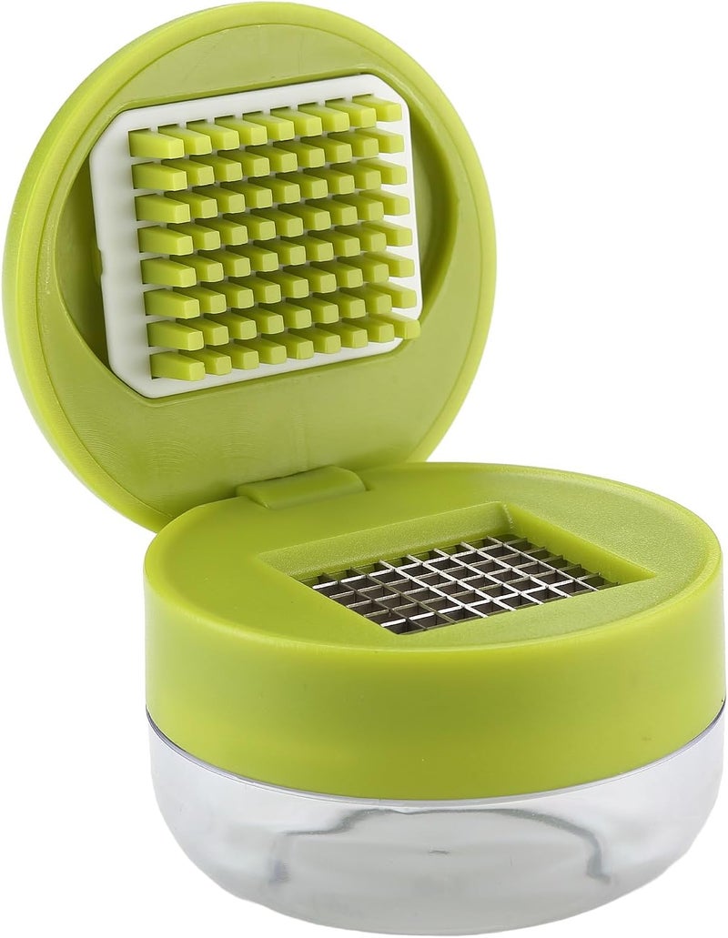 Stainless steel garlic pureer set Green (including 2 garlic presses, garlic cutters, grinders, storage containers and 2 cleaning brushes) - Image 3