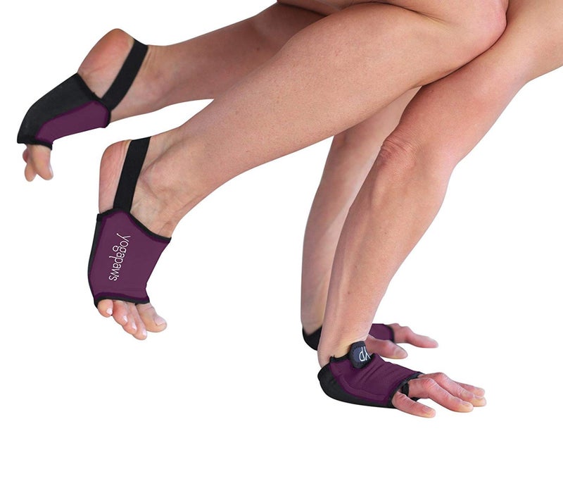 YogaPaws Elite Gloves and Toe Less Socks Set, Rich Maroon, (Size #1) Women's XS - Image 3