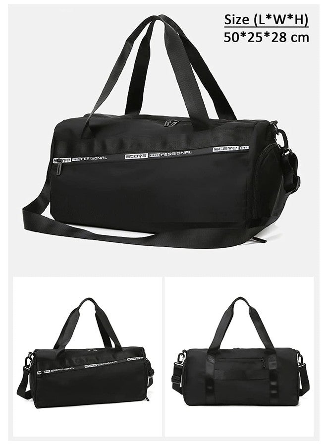 SHRBI Sports Duffel Gym Bag with Adjustable Shoulder Bag for Men Lightweight Carryon Fitness Bag for Travel, Sports, Fitness & Workout (Black) - Image 2