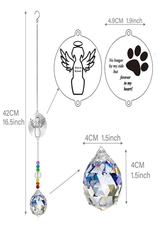 Persofine Dog Memorial Gifts for Loss of Dog, Pet Paw Print Sympathy Gifts Crystal Window Suncatcher,Bereavement Gift Sun Catcher,Remembrance Gift Rainbow Maker,Pet Passing Away Loss (C) - Image 2