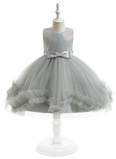 Girls Gray Tulle Dress Grey Bow Princess Dress Birthday Dress Daughter Dress Gift Wedding Party Dress Birthday Dress