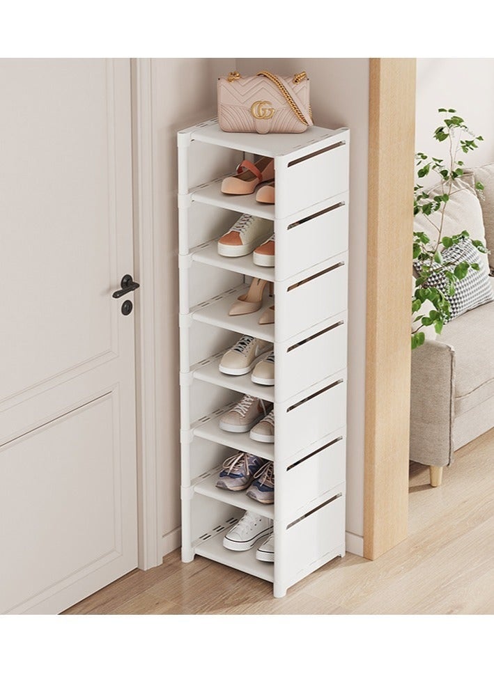 WALALLA 8-Tier Shoe Rack,Stackable Shoe Storage Organizer for Bedroom Entryway, Adjustable Shoe Rack,Shoe Slots Organizer Shelf, Easy Clean Shoe Tower Rack - Image 1
