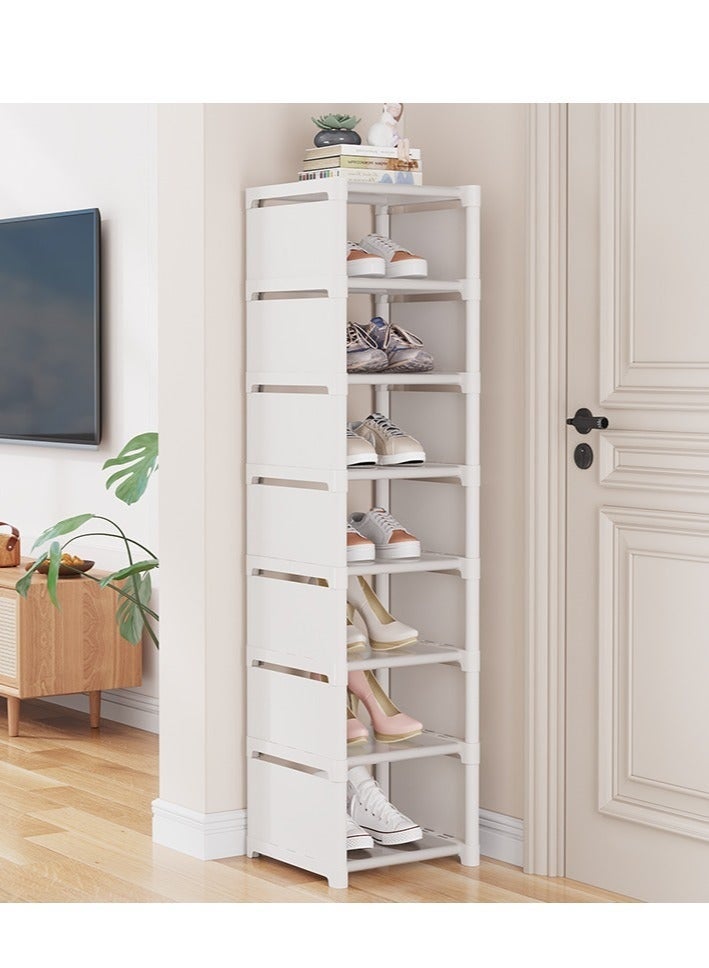 WALALLA 8-Tier Shoe Rack,Stackable Shoe Storage Organizer for Bedroom Entryway, Adjustable Shoe Rack,Shoe Slots Organizer Shelf, Easy Clean Shoe Tower Rack - Image 2