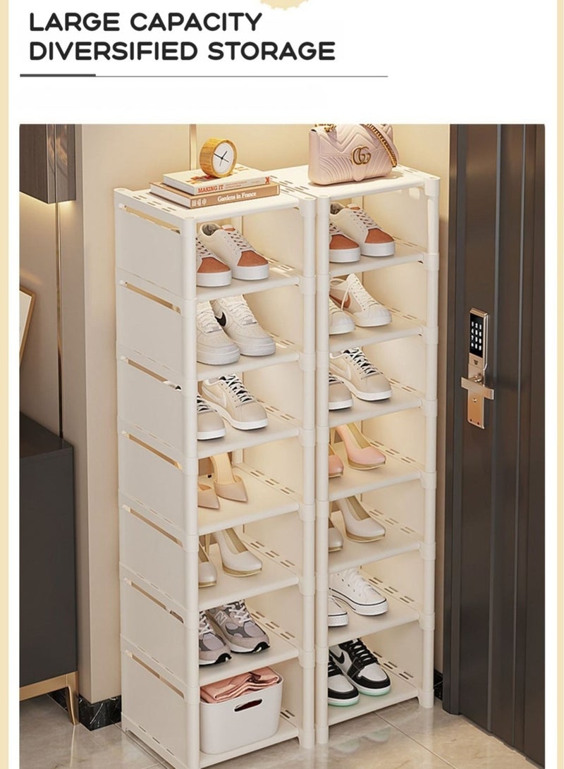 WALALLA 8-Tier Shoe Rack,Stackable Shoe Storage Organizer for Bedroom Entryway, Adjustable Shoe Rack,Shoe Slots Organizer Shelf, Easy Clean Shoe Tower Rack - Image 4