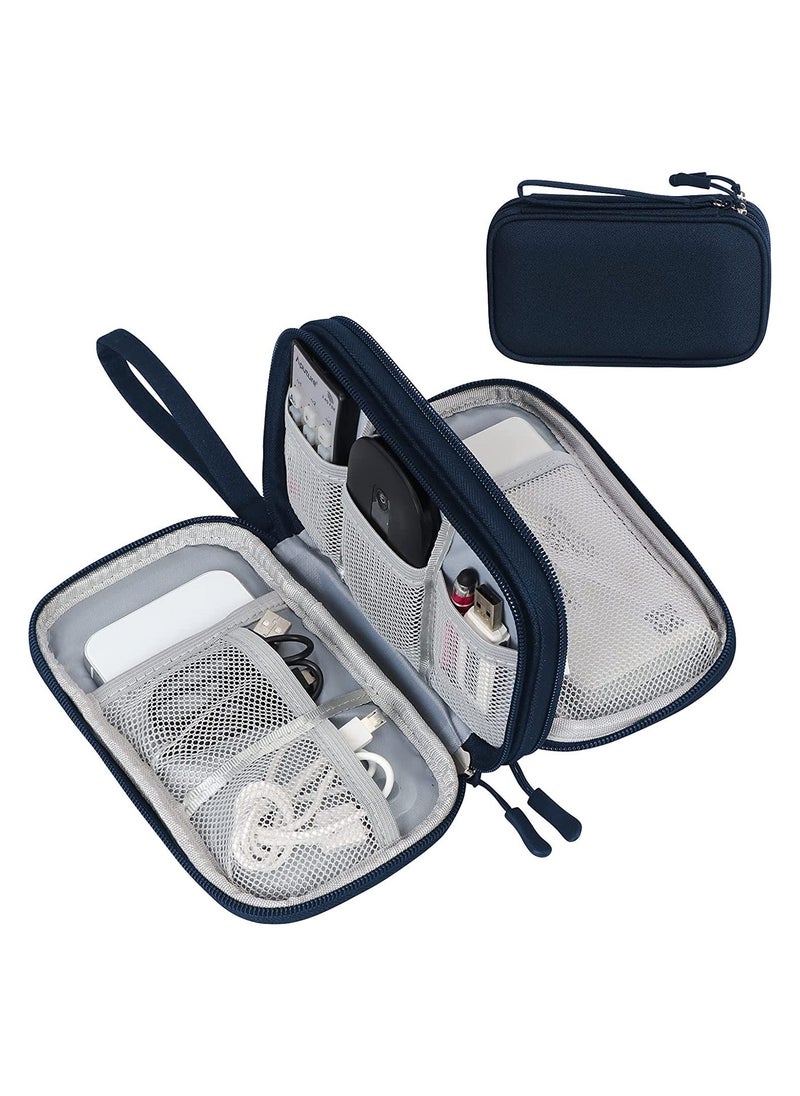 Swift Electronic Accessories Bag, Digital Gadget Organizer Case, Travel Gear Storage Carrying Sleeve Pouch for Cable, USB, Earphones, Portable Hard Drives, Power Banks, Adapters or Camera Accessories Blue  - Image 1