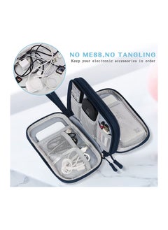 Swift Electronic Accessories Bag, Digital Gadget Organizer Case, Travel Gear Storage Carrying Sleeve Pouch for Cable, USB, Earphones, Portable Hard Drives, Power Banks, Adapters or Camera Accessories Blue  - Image 2
