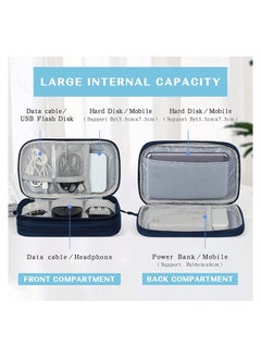 Swift Electronic Accessories Bag, Digital Gadget Organizer Case, Travel Gear Storage Carrying Sleeve Pouch for Cable, USB, Earphones, Portable Hard Drives, Power Banks, Adapters or Camera Accessories Blue  - Image 5