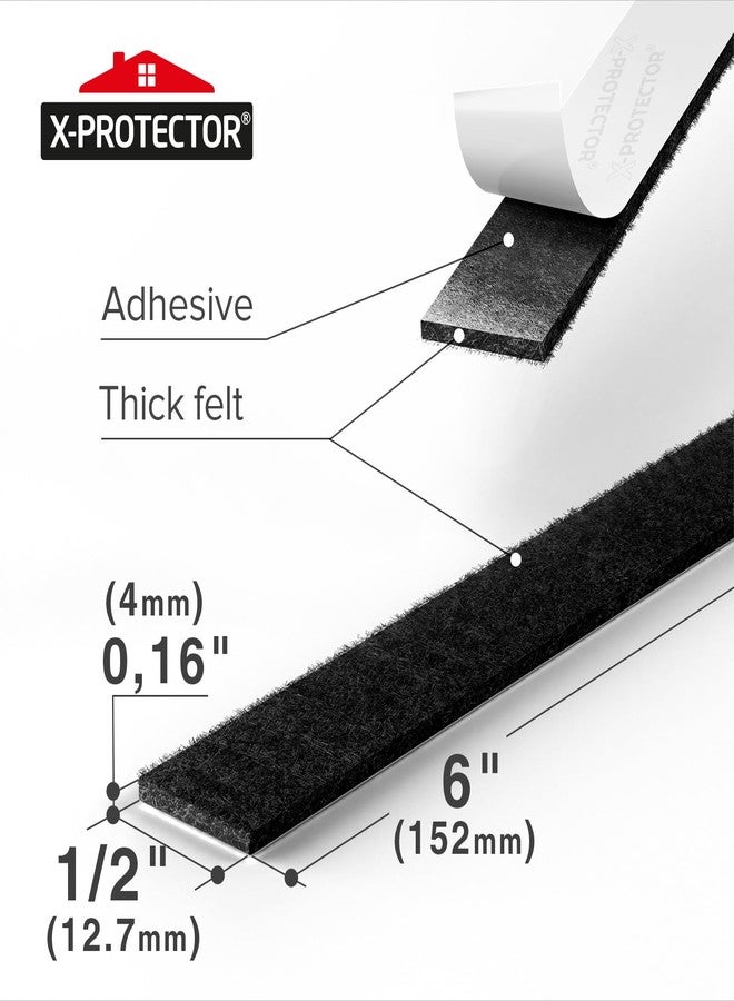 X-Protector Premium Felt Furniture Pads - 20 PCS 6 x 1/2" - Black Rectangular Pads with Tenacious Adhesive - Protects Hardwood, Laminate & Tile Floors - Image 3