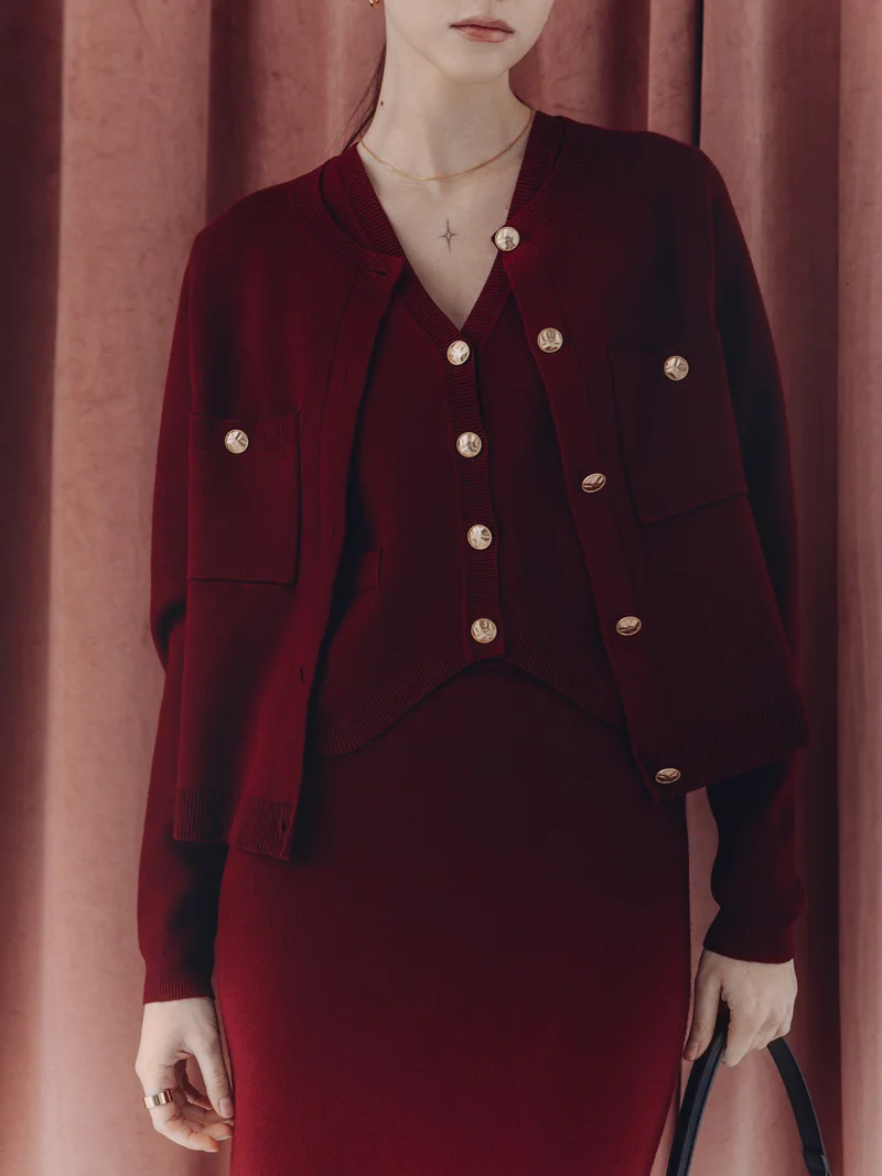 Lichi Knitted waistcoat with large buttons