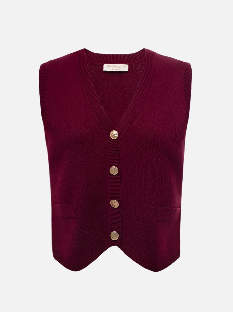 Lichi Knitted waistcoat with large buttons
