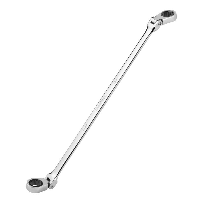DURATECH 16 18 mm Extra Long FlexHead Ratcheting Wrench Metric CRV Steel