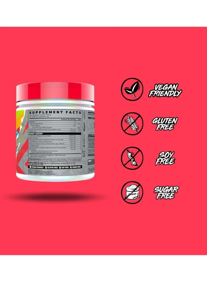 جوست Ghost Legend Pre-Workout – نكهة ليمون كرش – 435 جم - Image 2