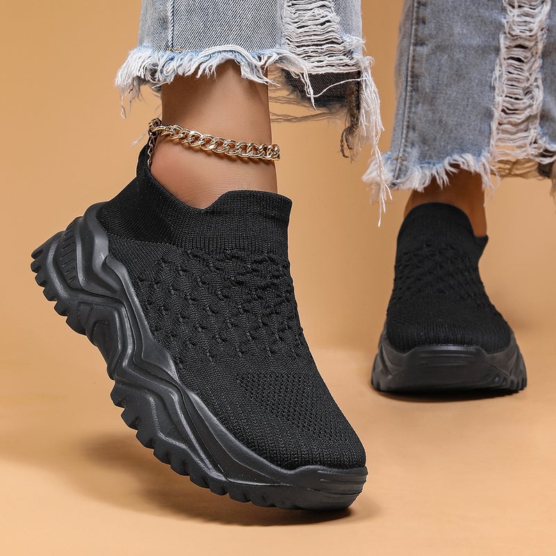 Women's Slip-On Casual Sneakers with EVA Thick Sole and Round Toe - Image 5