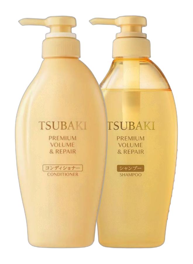Tsubaki Premium Volume And Repair Conditioner 450mL & Premium Volume And Repair Shampoo, 450ml Bundle - Image 1