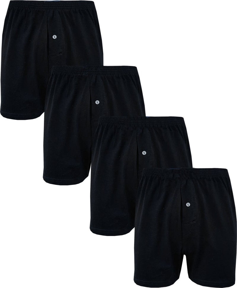 Rival to All 4-Piece Men's Buttoned Boxers Economical 100% Cotton Long Johns