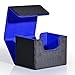ZLCA Card Deck Box for MTG Commander Deck Case Holds 120 Single Sleeved Cards Leather Magnetic Storage Box Fits for CCG TCG Sport Card Black Blue - Image 3