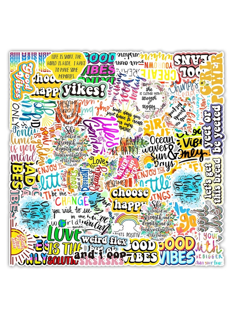 50 Pcs Waterproof Stickers Motivational Phrases Vinyl Aesthetic Sticker Laptop Skateboard Luggage Computer Water Bottle Graffiti Sticker Packs