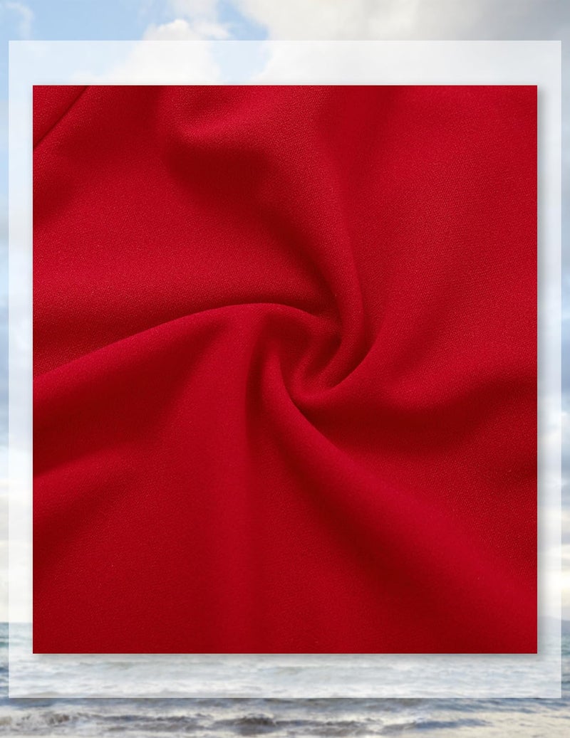 DRESSTELLS Valentines Day Dresses, Cocktail Tea Party Formal Wedding Guest Dress Knee Length, Mother of Bride Evening Gala Gown Modest Aline 3/4 Long Sleeve Vintage, 2026 Spring, Red L - Image 5